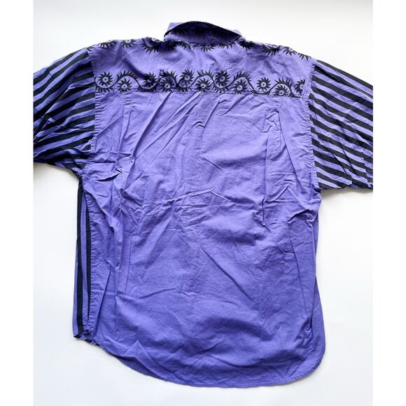 Coda Streetwear Purple and Black Short Sleeve Button Down Size XL - Picture 3 of 7